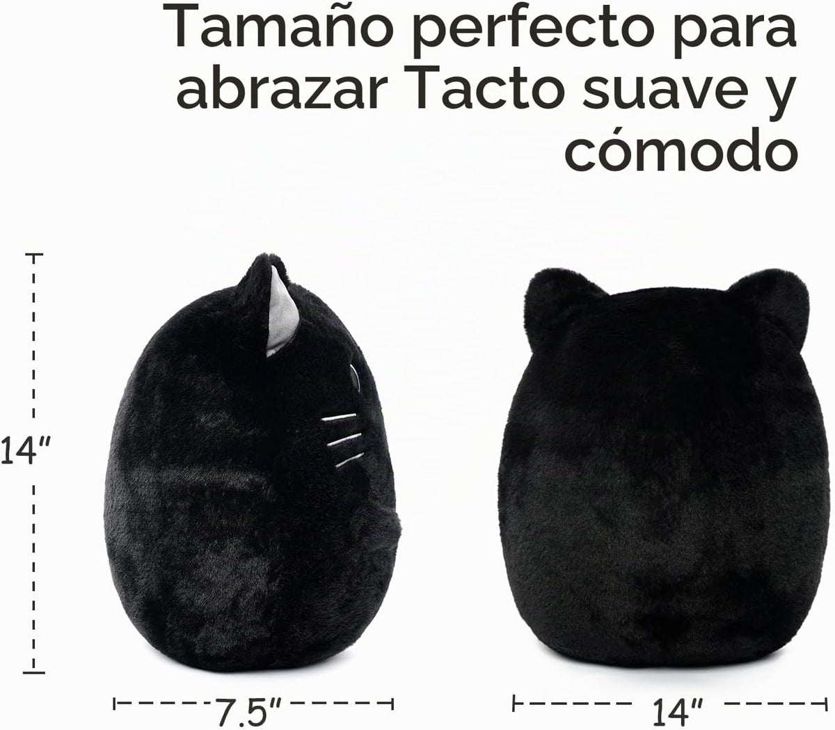 WEIGEDU Gato Negro Gatito Animales de Peluche de Felpa Juguetes con...