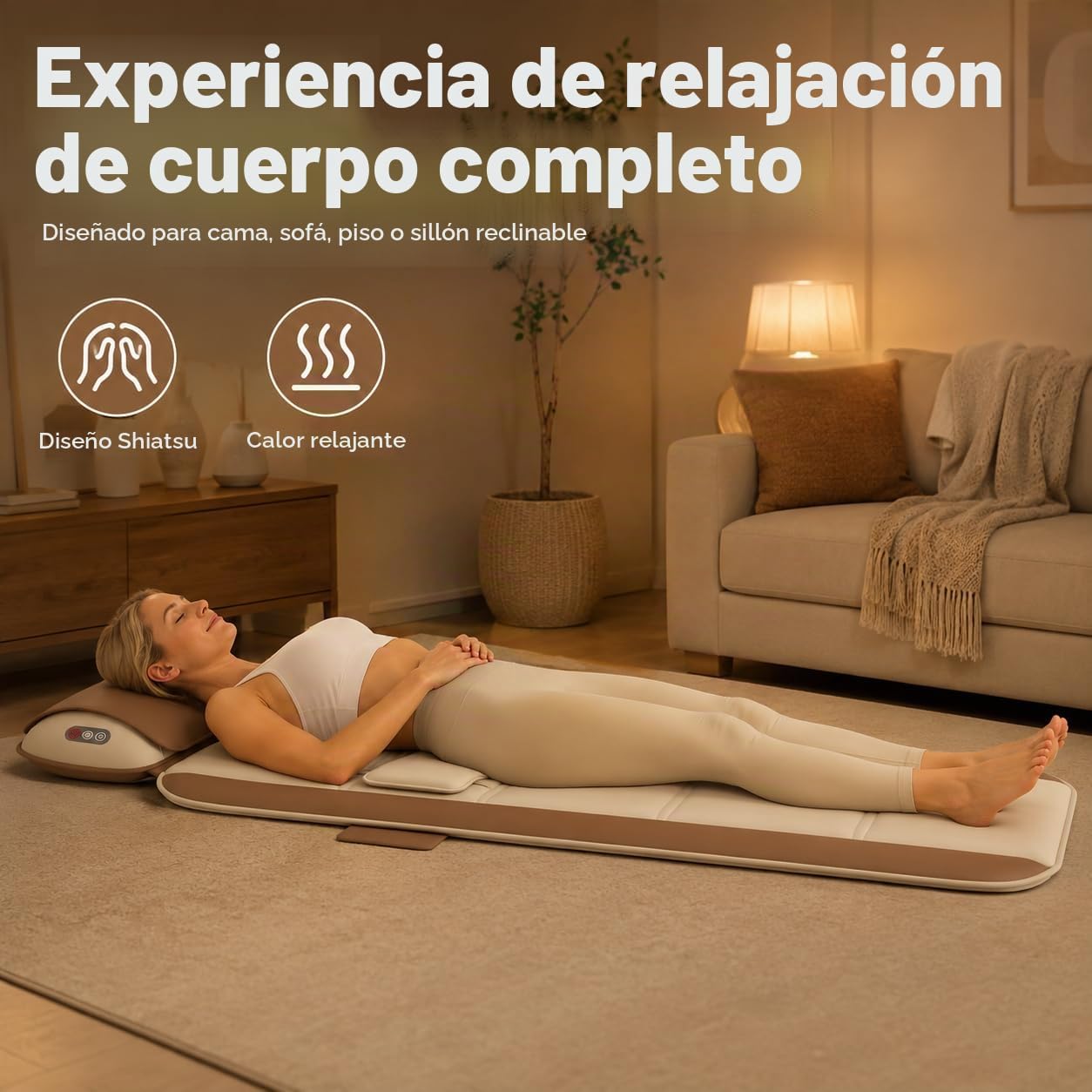Alfombrilla de masaje de cuerpo completo con almohada de masaje de...