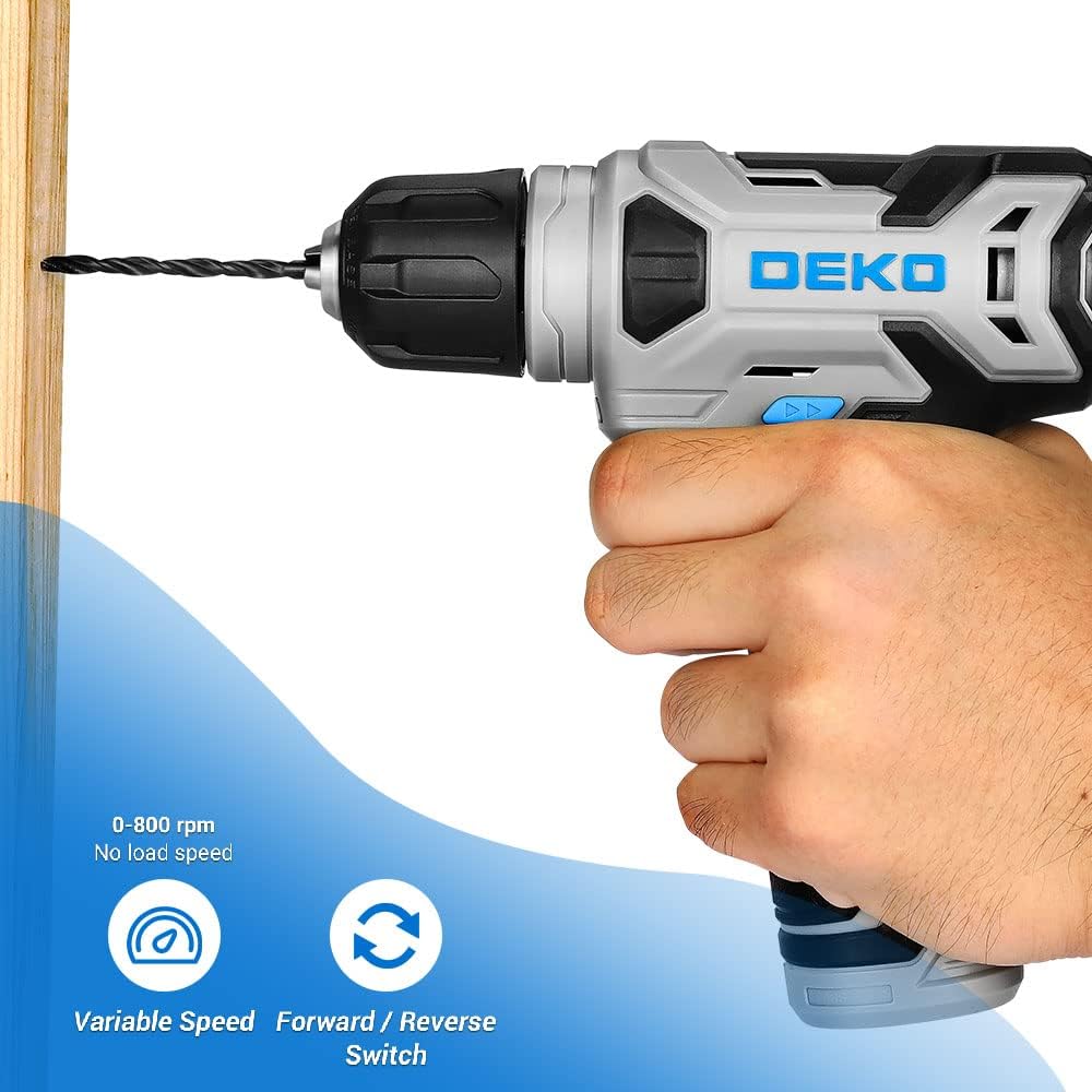 DEKOPRO Juego de taladro inalámbrico de 8 V, taladro eléctrico con...