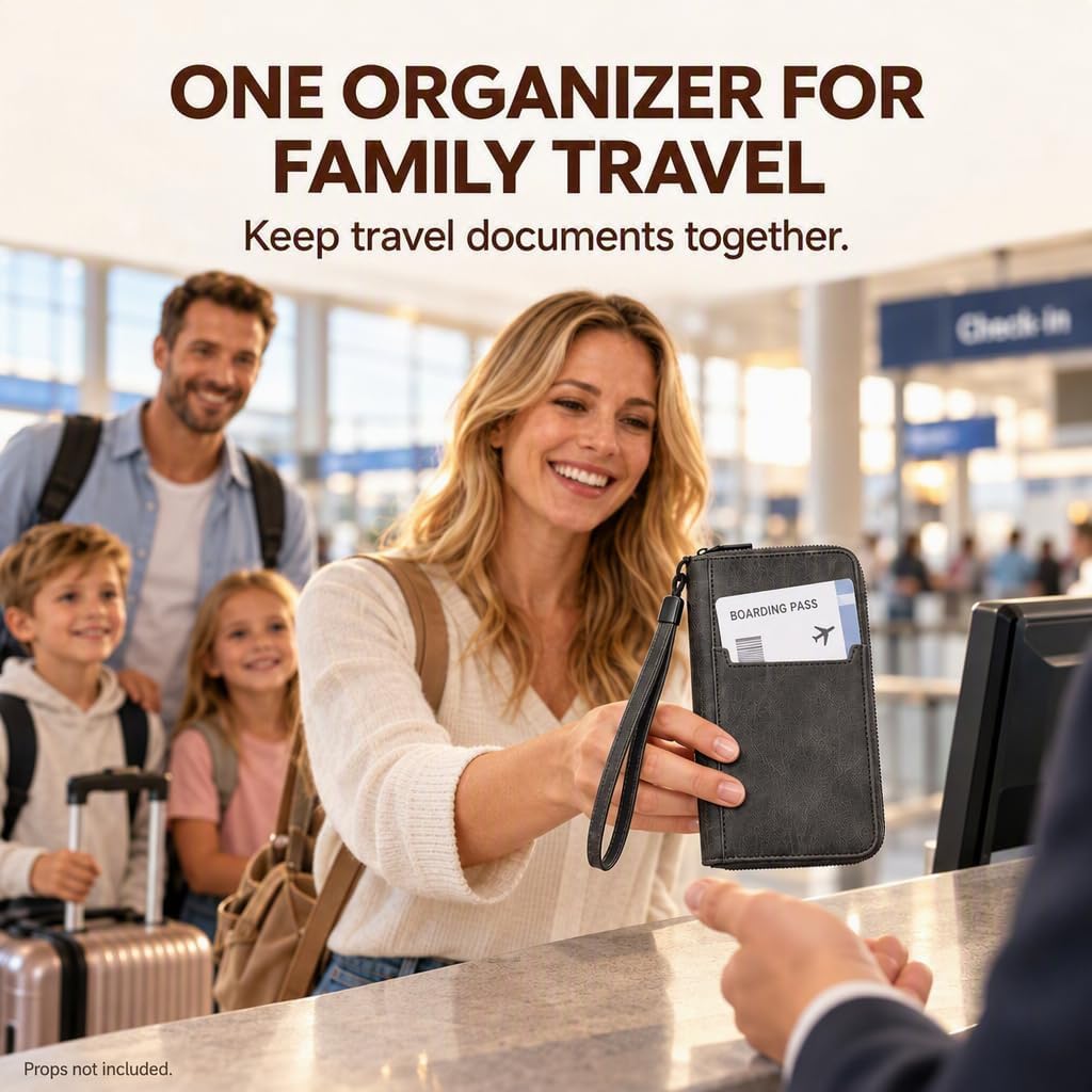 Soporte para pasaporte familiar para viajes, cartera de pasaporte c...