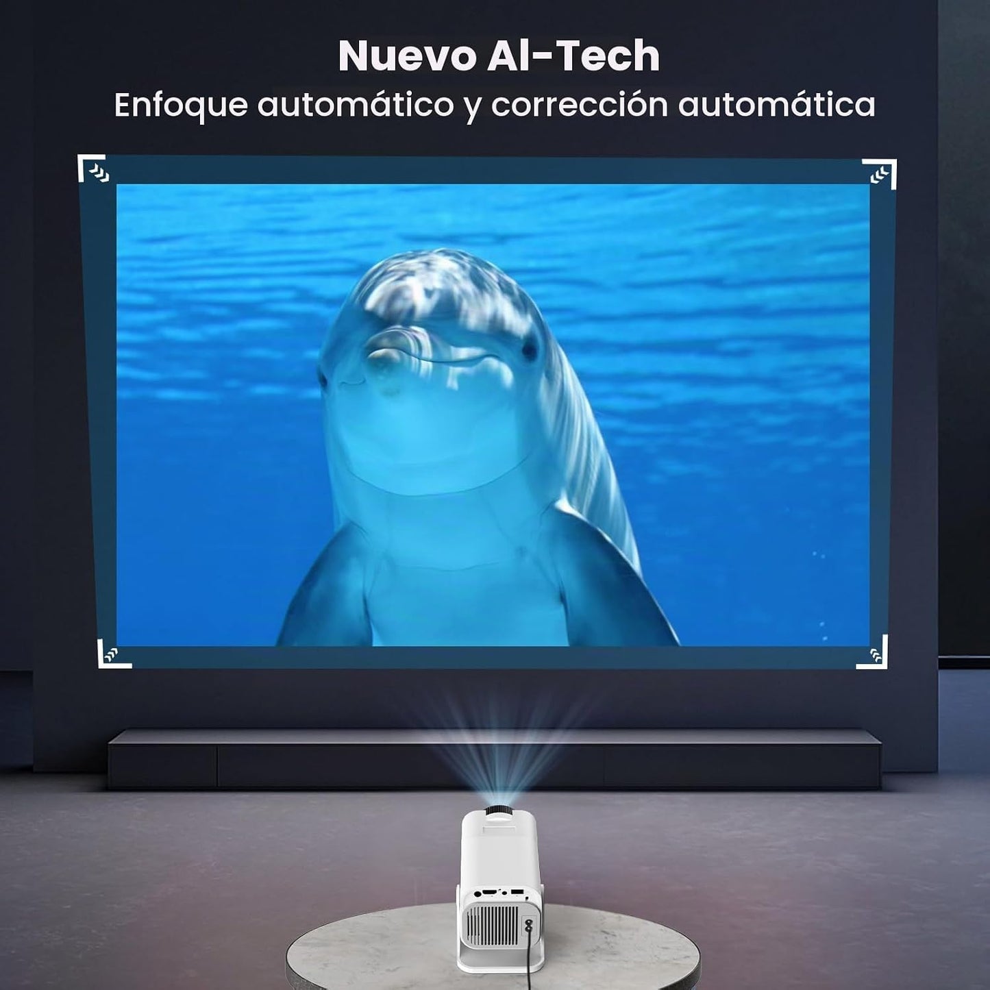 Proyector inteligente 4K [corrección de pantalla automática y audio...