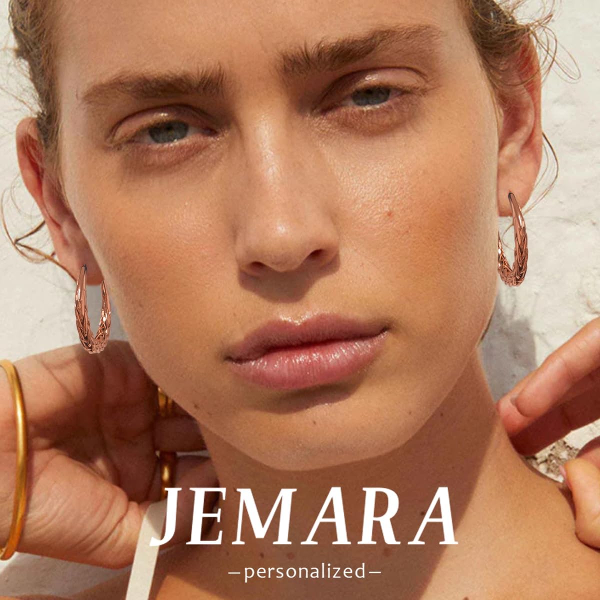 JEMARA Pendientes de Aro de Plata para Mujer a la Moda Hipoalergéni...