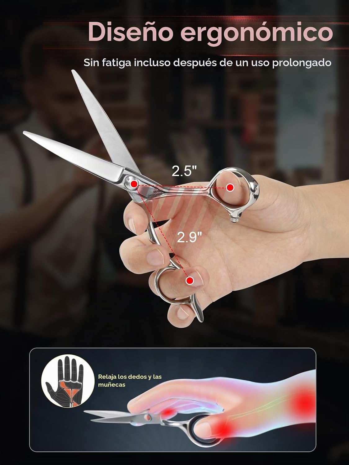 FMPZ Tijeras de corte de cabello profesionales, tijeras de peluquer...