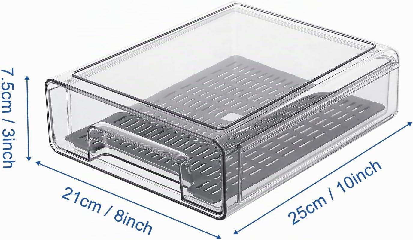 Bronkeeper Cajones organizadores de refrigerador transparentes extr...