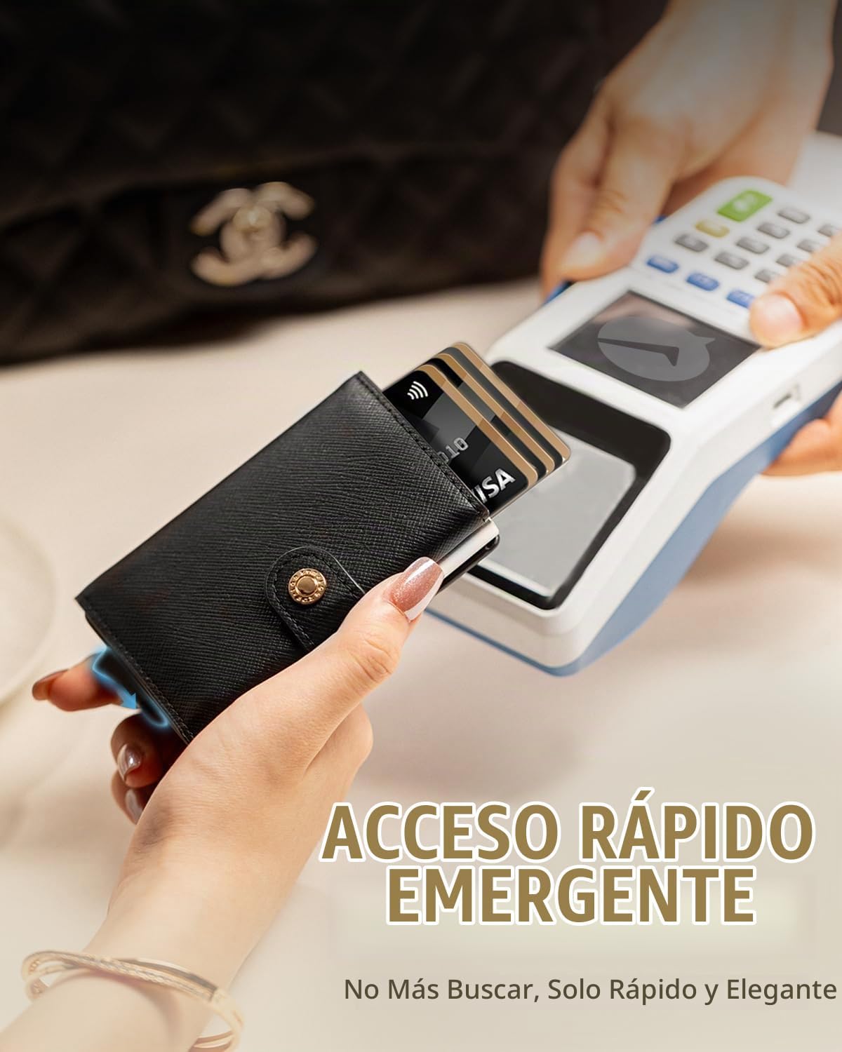 LORZOR Cartera de mujer con bloqueo RFID para mujer, tamaño pequeño...