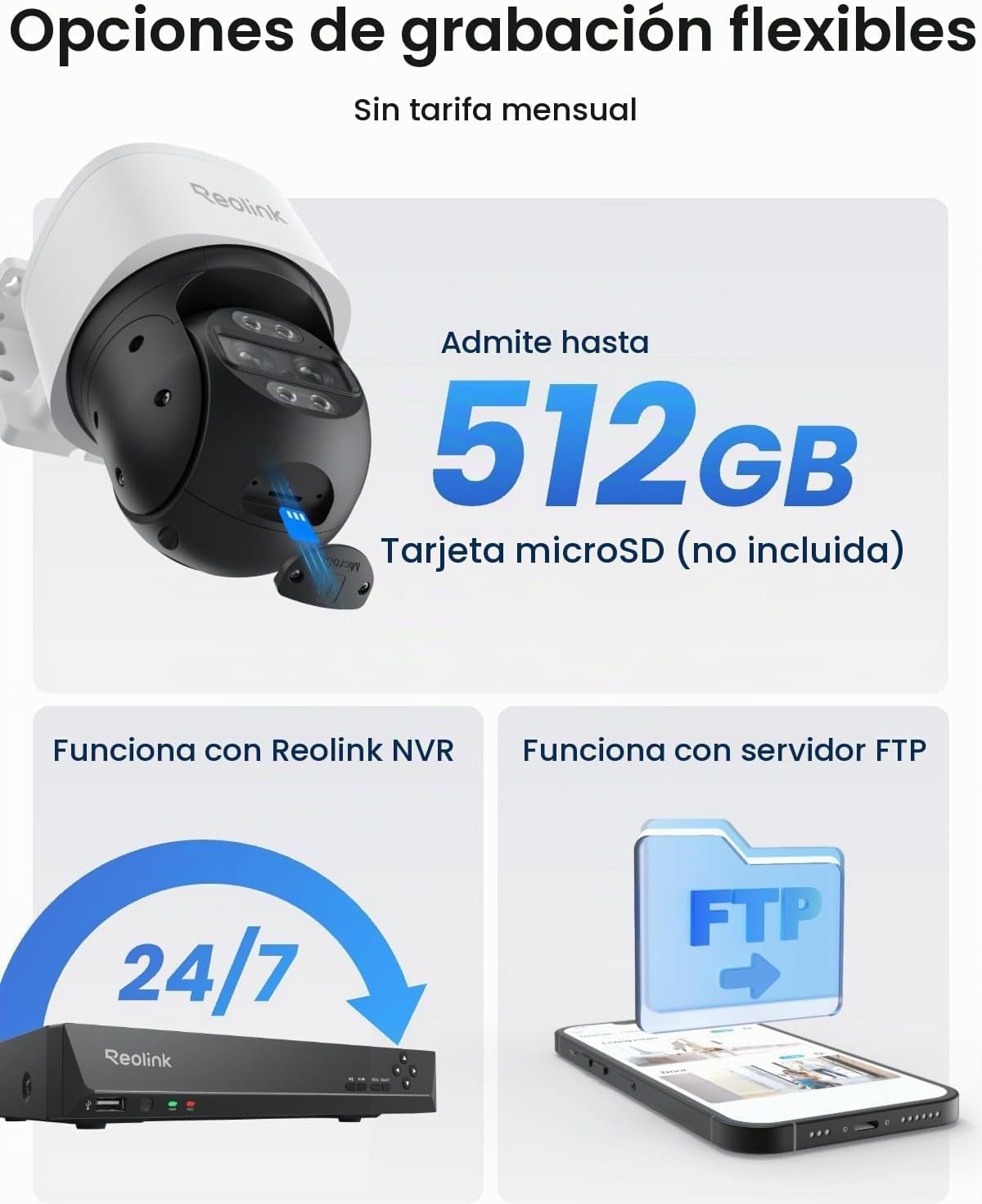 REOLINK TrackMix PoE Cámara de seguridad PTZ de doble lente 6X segu...