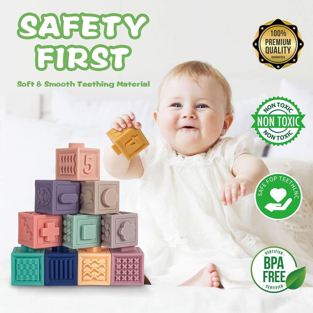 SpringFlower Juguetes Montessori 3 en 1 para bebés de 0-3-6-12 mese...