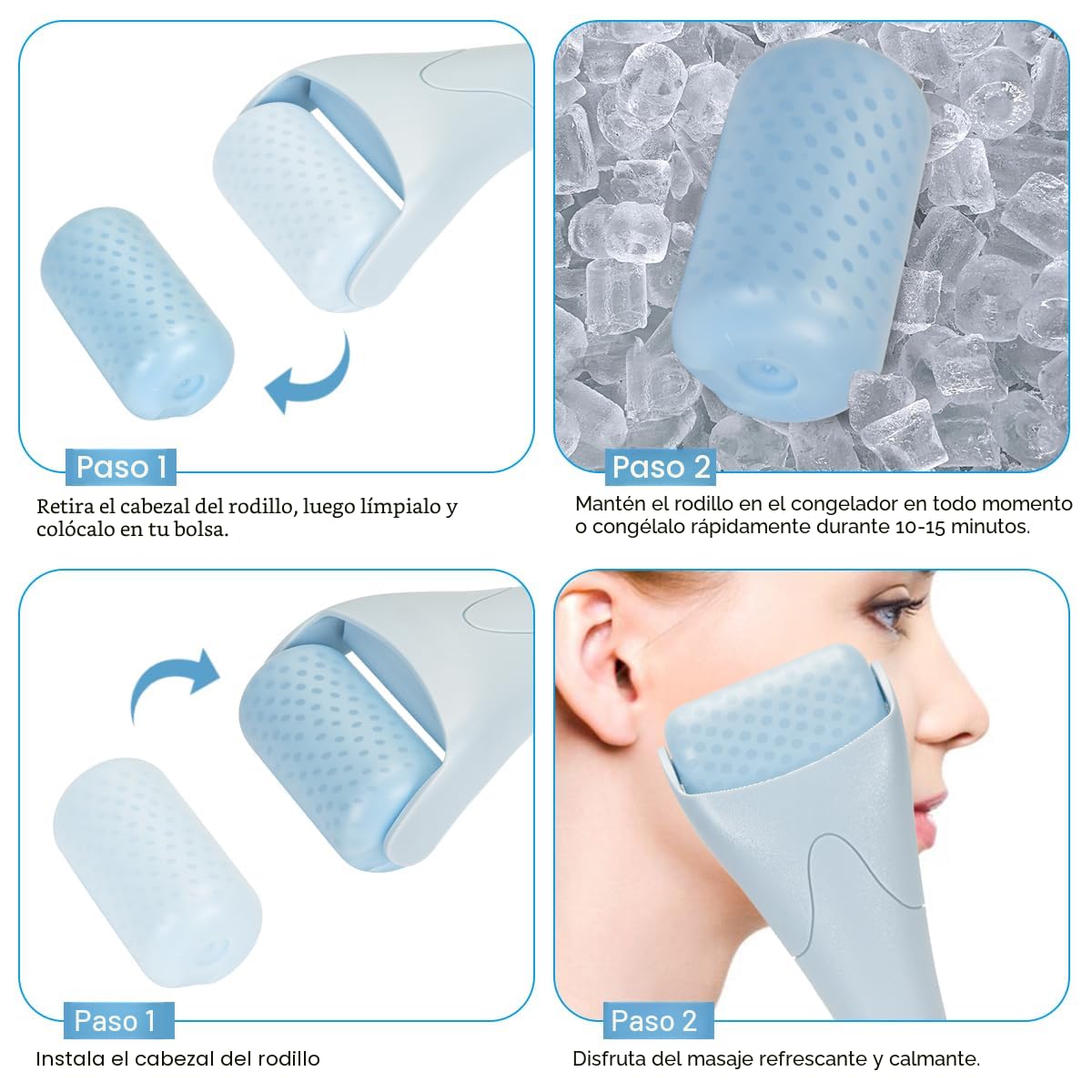 Fronnor Rodillo de Hielo para Cara, Ojos, Idea de Regalo para Mujer...