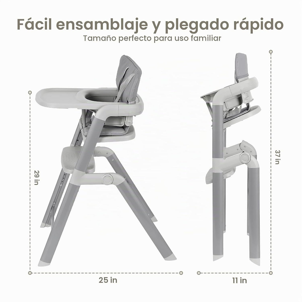 Ezebaby Silla alta para bebés niños pequeños: sillas altas plegable...