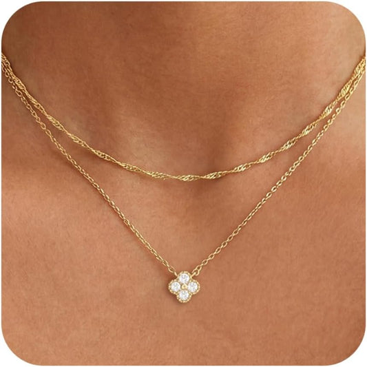 Patwes Delicados collares de oro para mujer, a la moda, no se deslu...