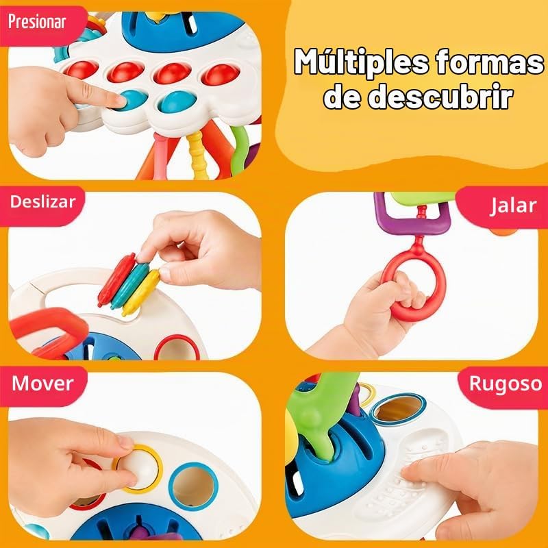 COMTAY Juguete de silicona Montessori para bebés | Juguete sensoria...