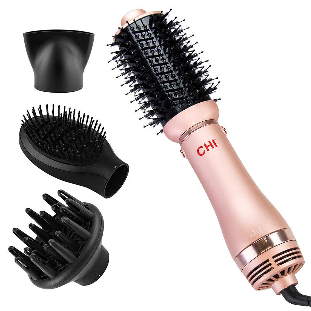 CHI Volumizer Cepillo soplador 4 en 1, secador de pelo para cabello...