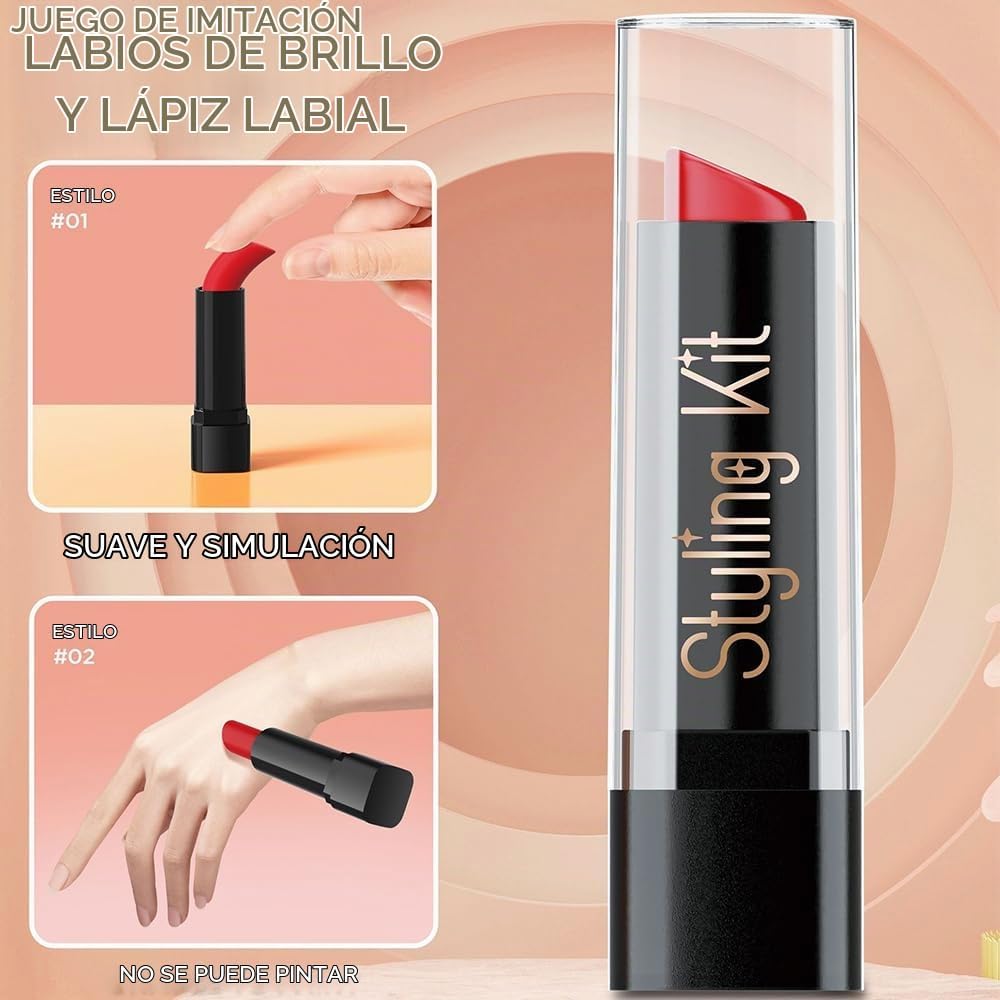 Kit de maquillaje de juguete para niñas, juego de cosméticos de 12...