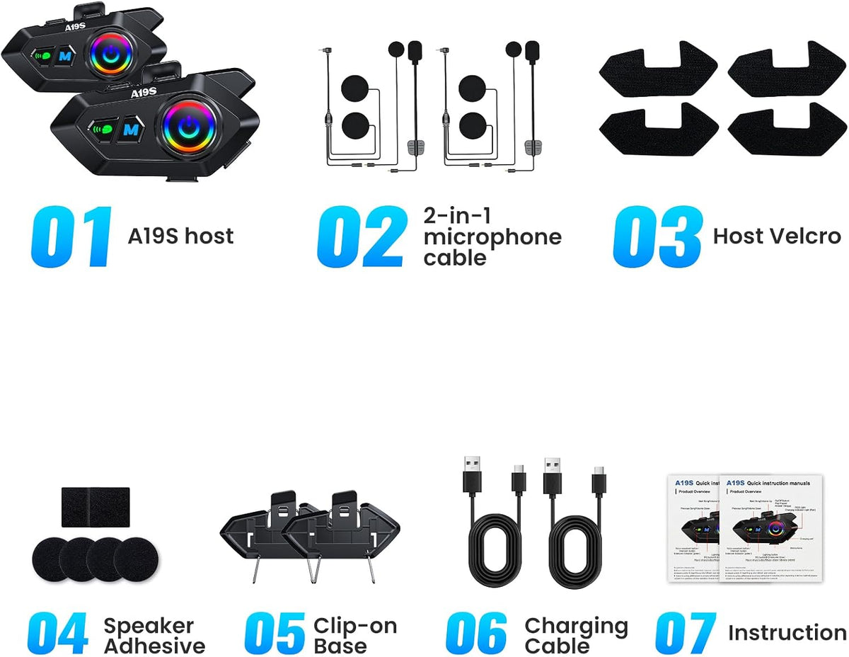 SUOOKC Auriculares de intercomunicador para 2 conductores, cascos d...