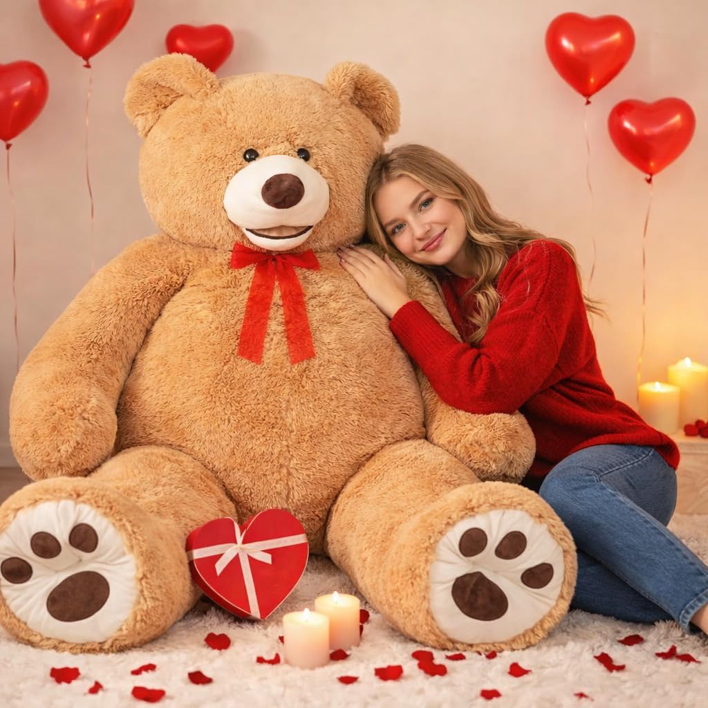 HollyHOME Oso de peluche gigante de 6 pies con patas bordadas, rega...