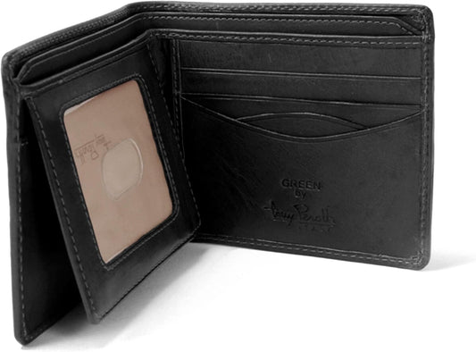 Tony Perotti Billetera plegable de cuero italiano para hombre - Car...