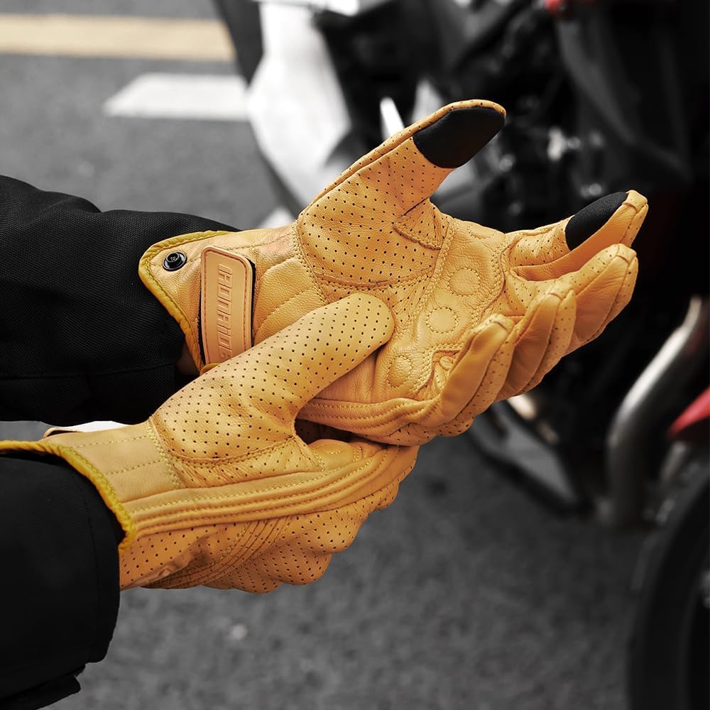 Guantes de motocicleta para hombre, protección táctil y nudillos, g...