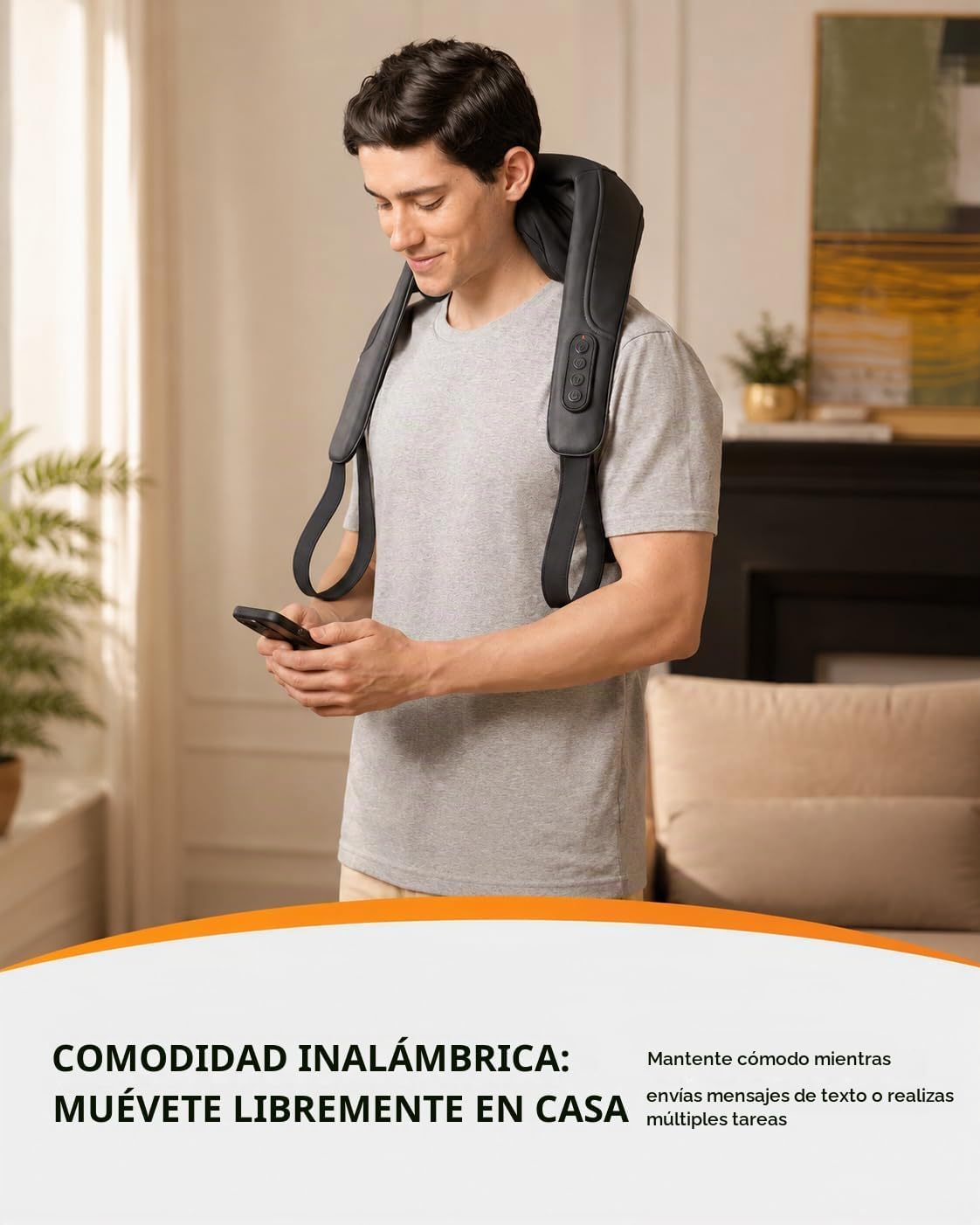 CooCoCo Masajeador de cuello inalámbrico para aliviar el dolor de t...