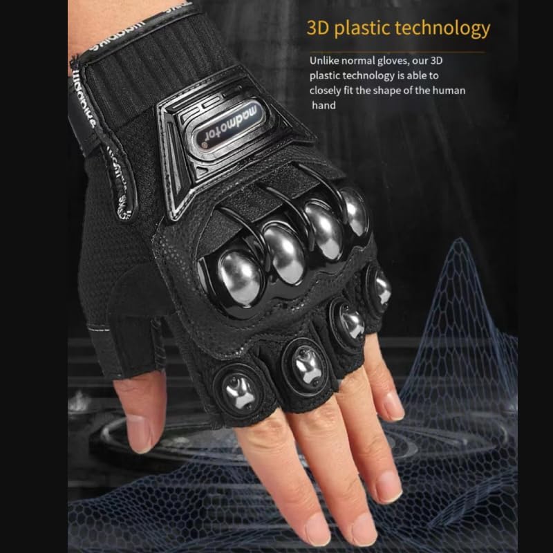 chrisdien deny Guantes de seguridad al aire libre de acero negro pa...