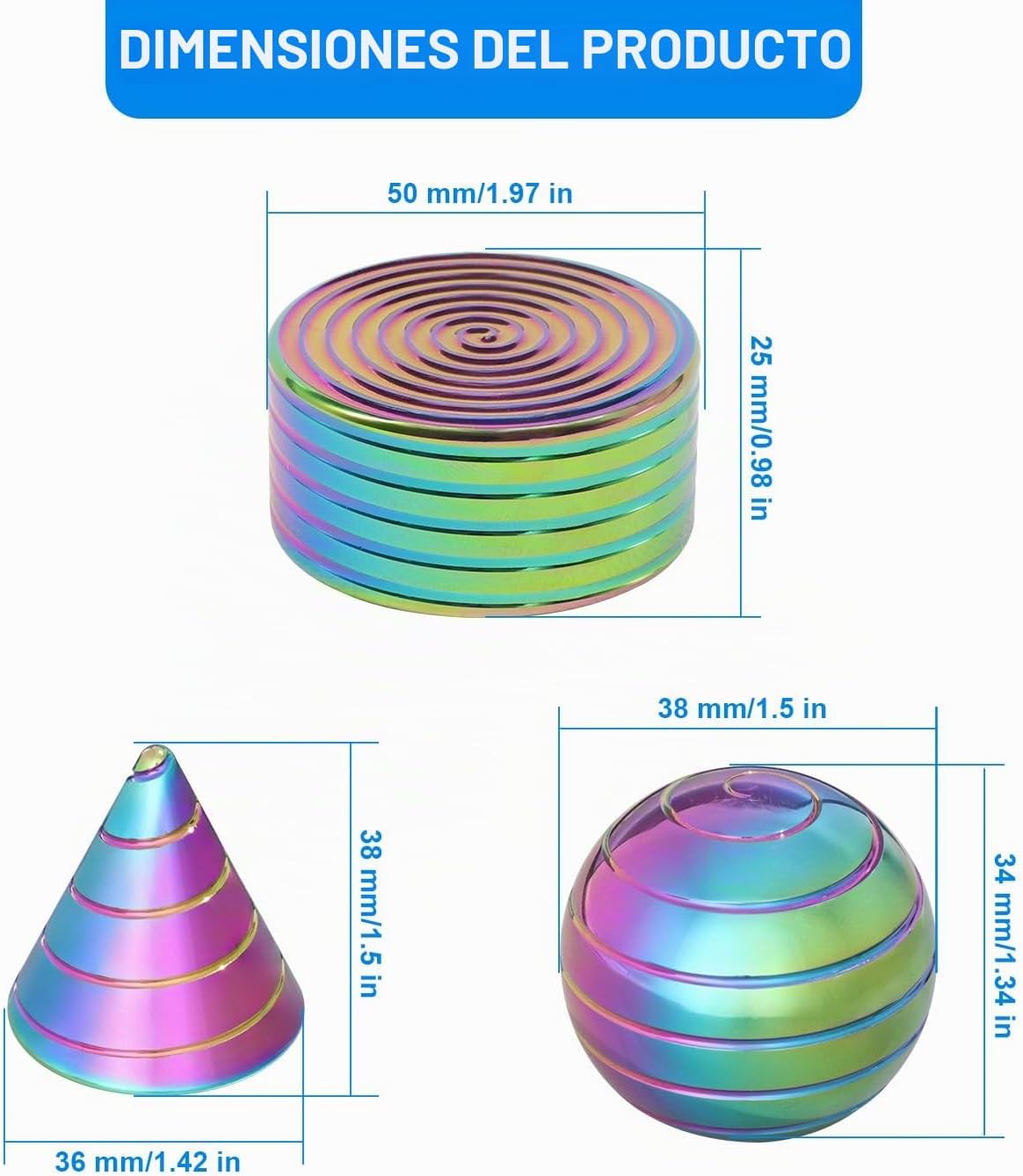 Juguetes de escritorio giratorios cinéticos, fidgets para ansiedad...