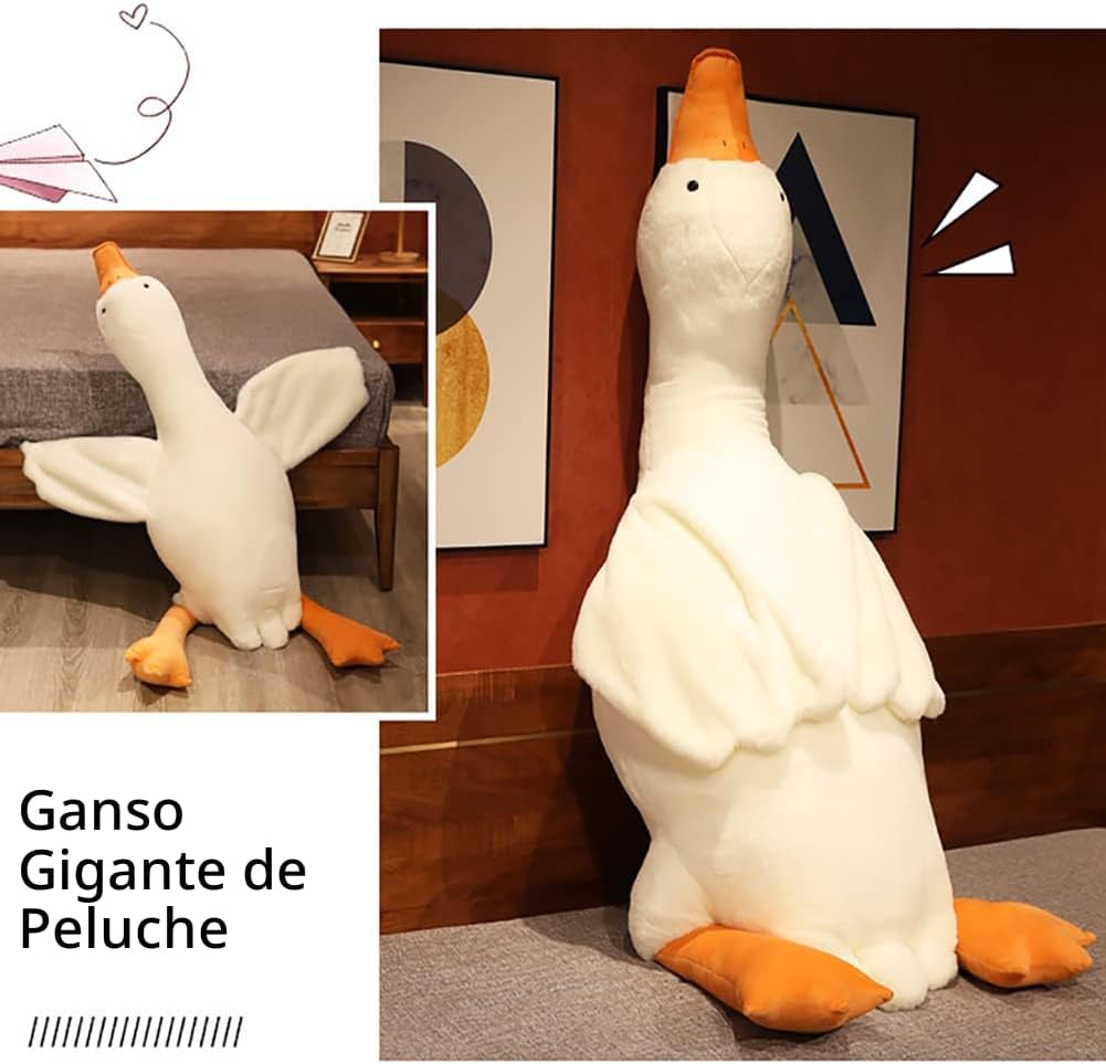 Srutirbo - Almohada de ganso gigante blanco de peluche de 51 pulgad...