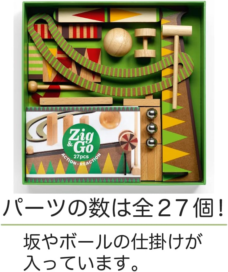 DJECO Zig &amp; Go - Juego de construcción de carreras de dominó de...