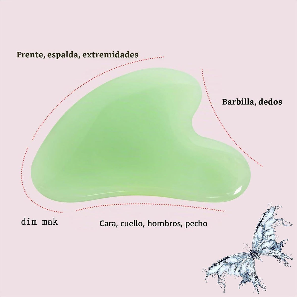 YAMHOHO Herramienta de masaje de piedra de jade Gua Sha, herramient...