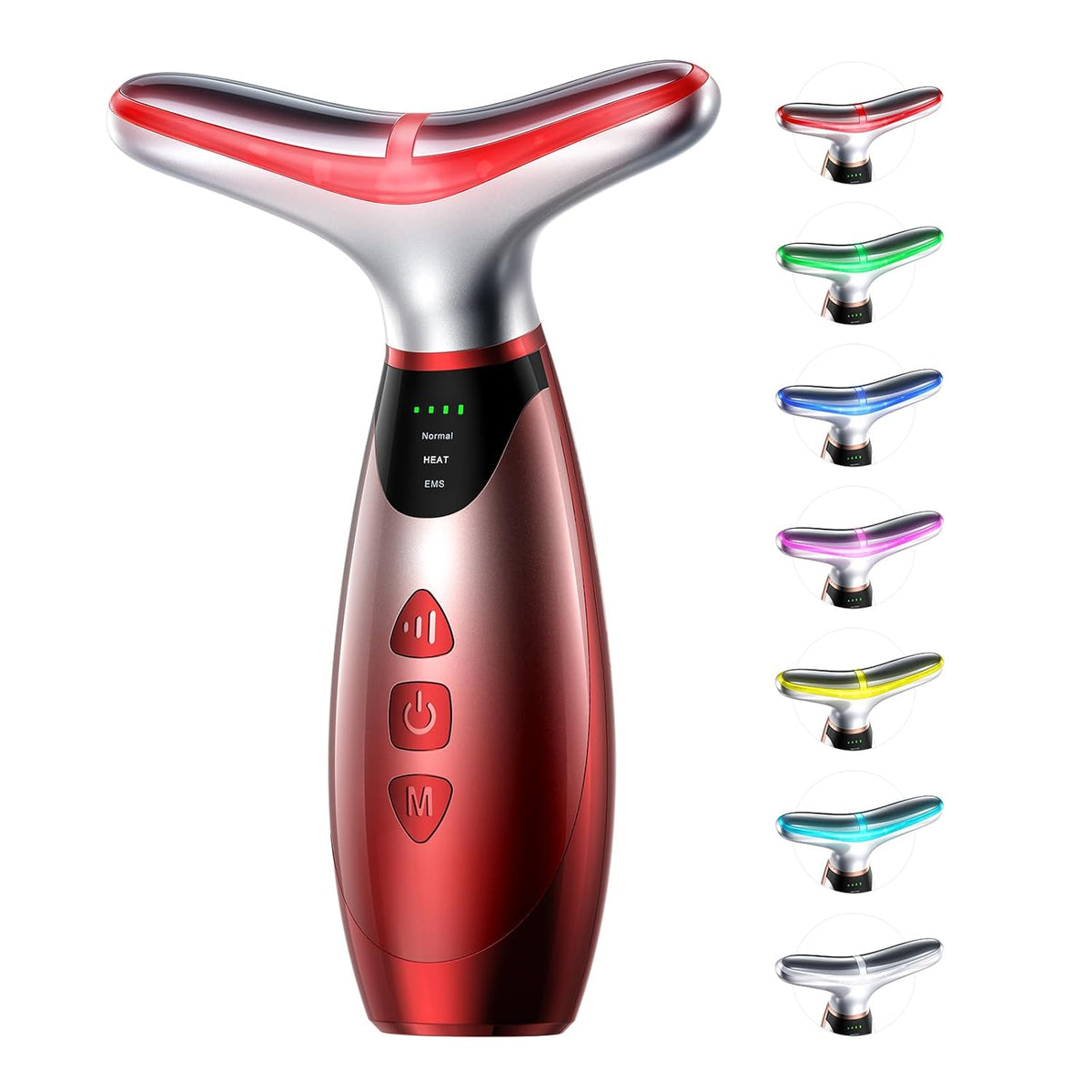 Pedete Masajeador facial, terapia de luz roja de 7 colores para car...