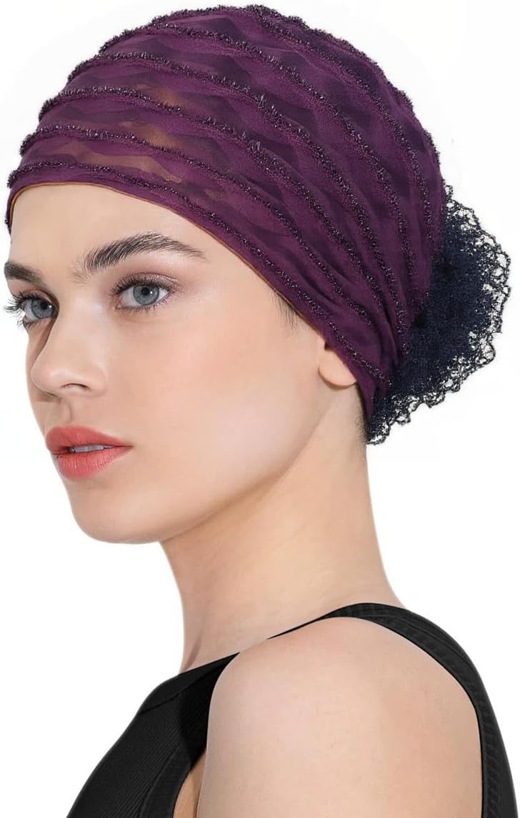 Pemilosci Paquete de 2 gorros de encaje para la cabeza, gorro de ma...