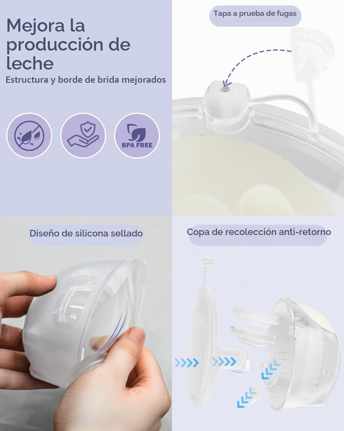 Extractor de leche manos libres K3 actualizado, bomba de lactancia...