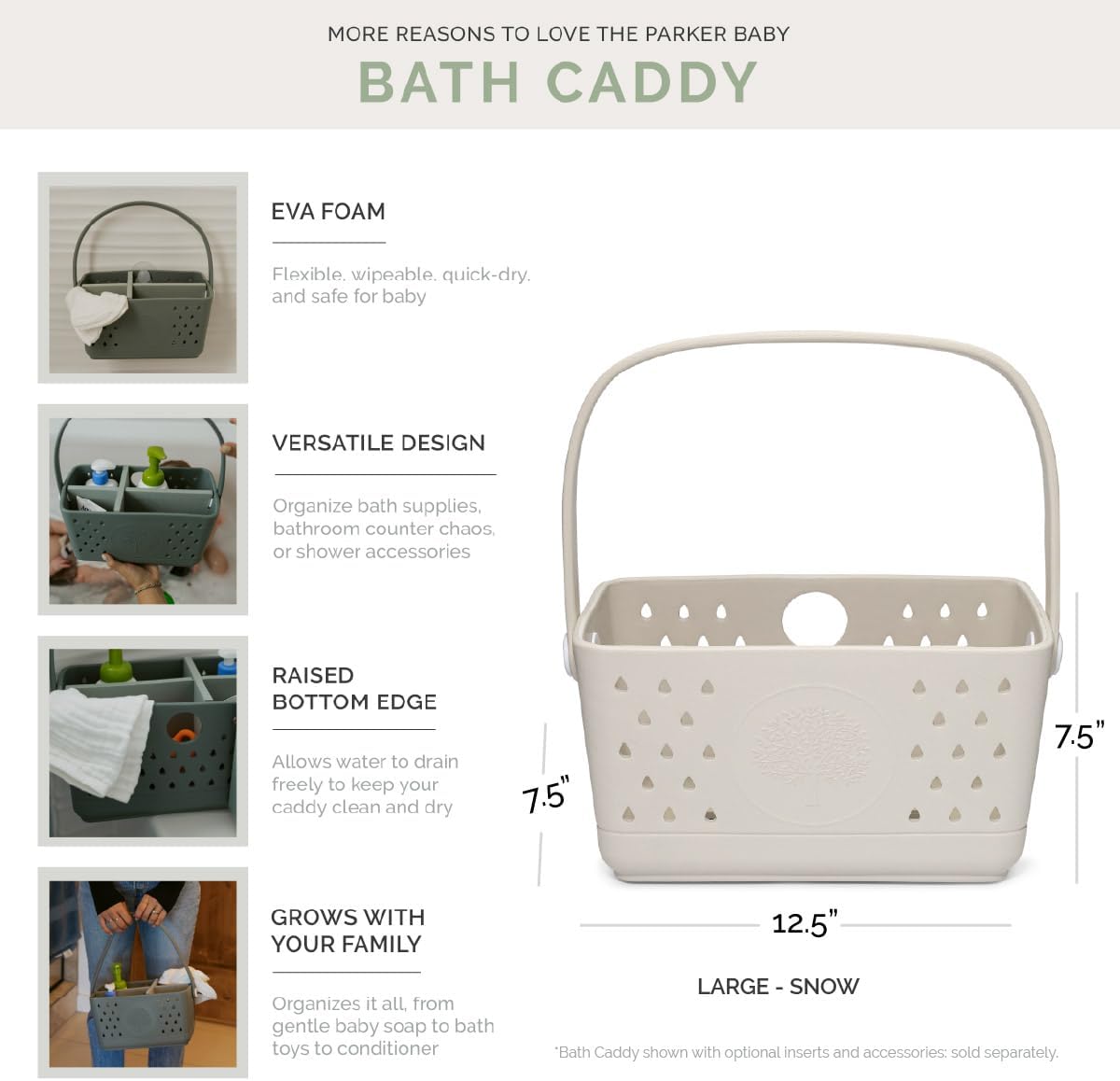 Parker Baby Organizador Grande para Bañera | Organizador de Ducha s...