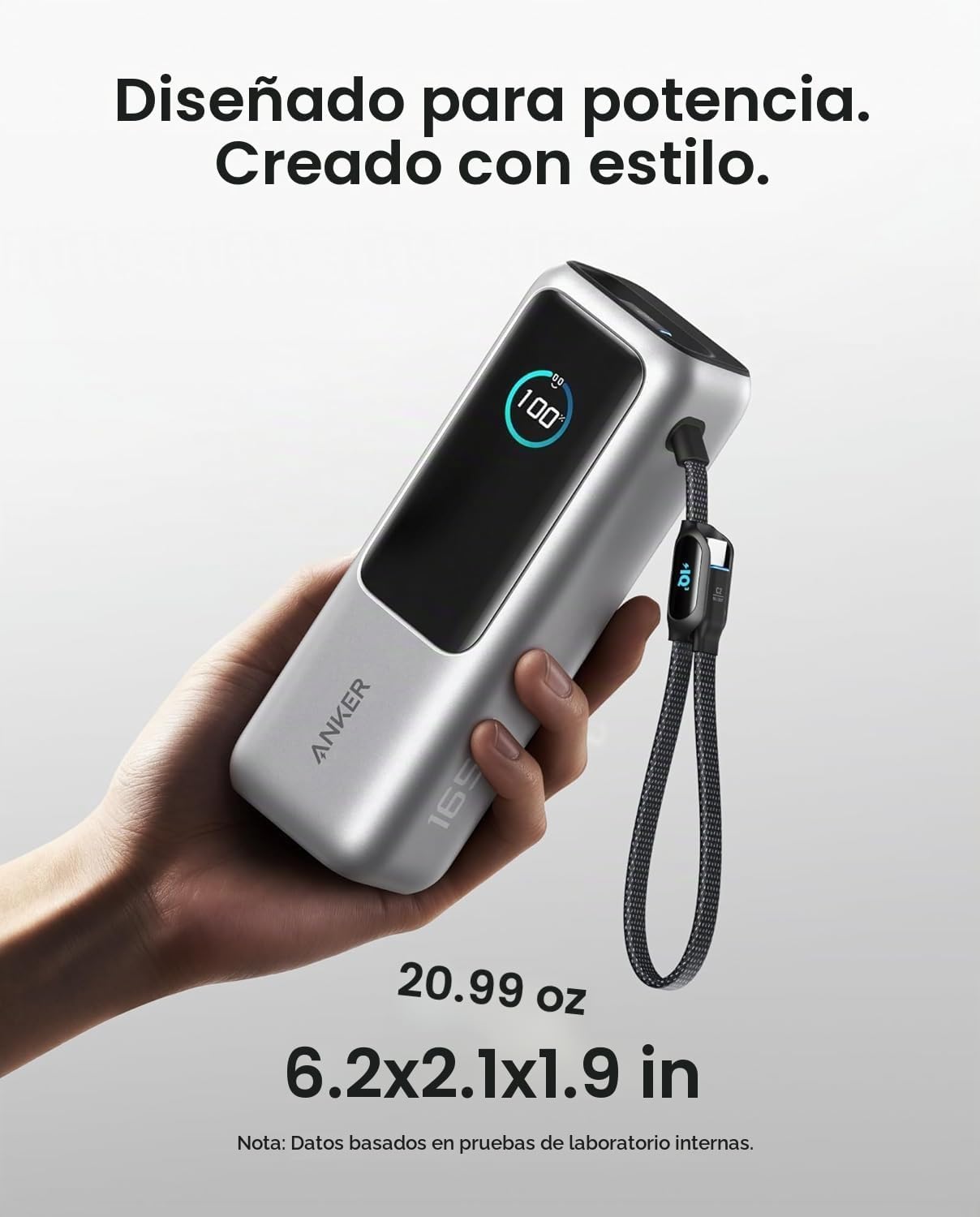 Anker - Batería portátil para laptop de 25,000 mAh con tres puertos...