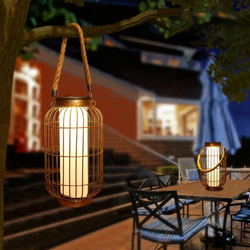 pearlstar Farol grande con energía solar para exteriores, luces col...