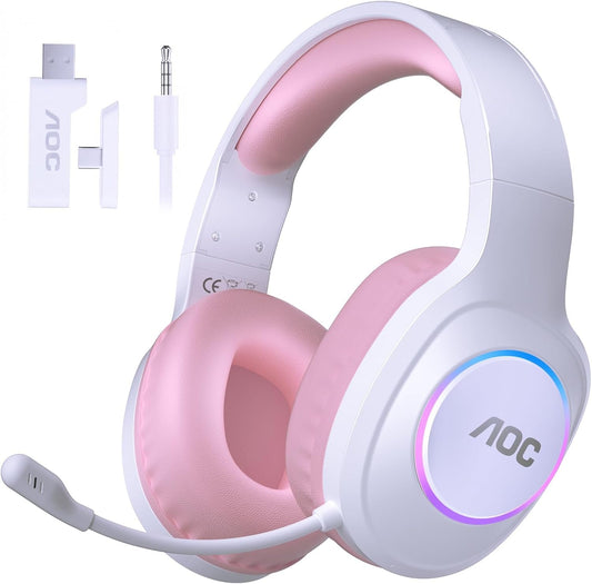 AOC Auriculares inalámbricos para juegos compatibles con PS5\/4, Sw...
