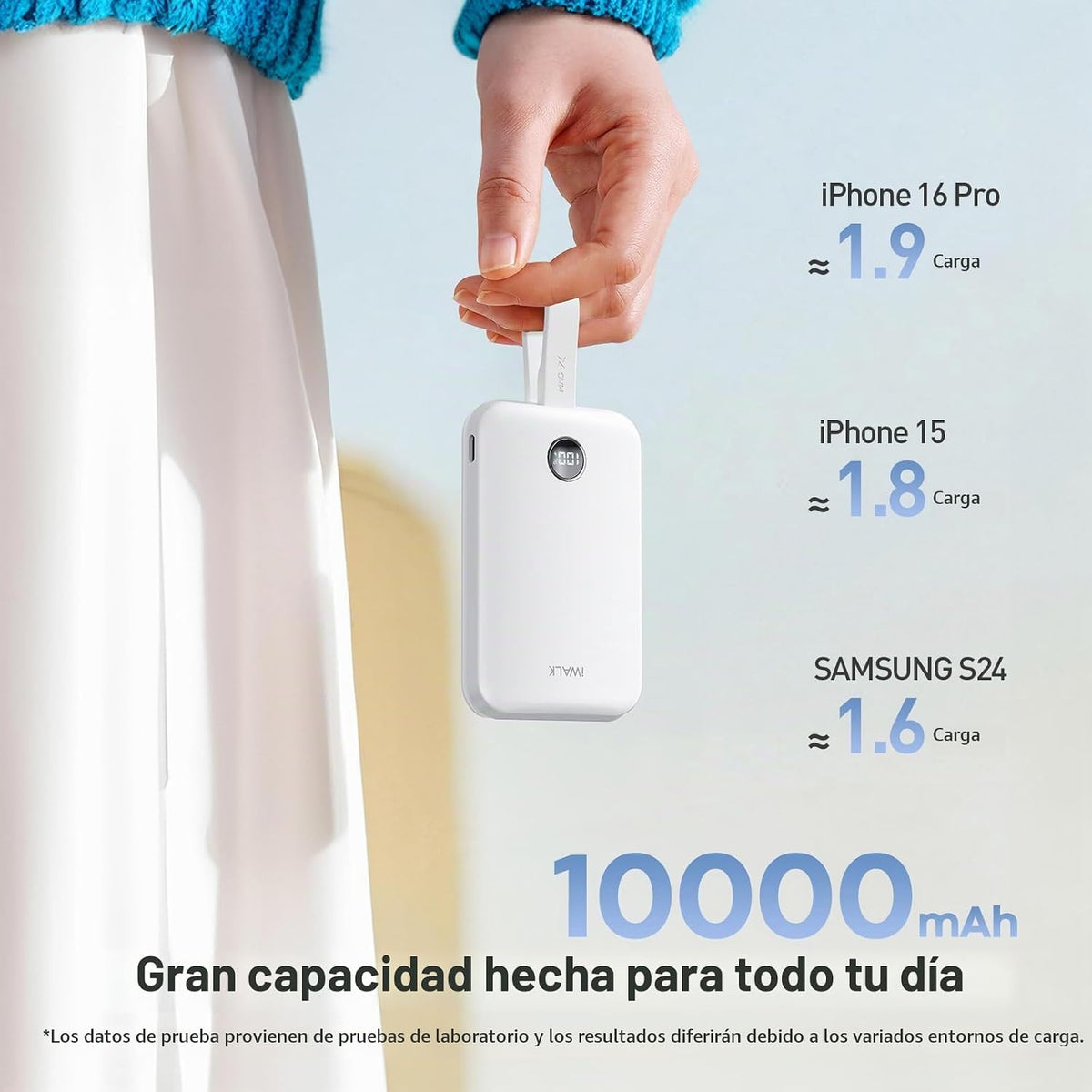 iWALK Banco de Energía Magnético de 10000 mAh, Cargador Portátil In...