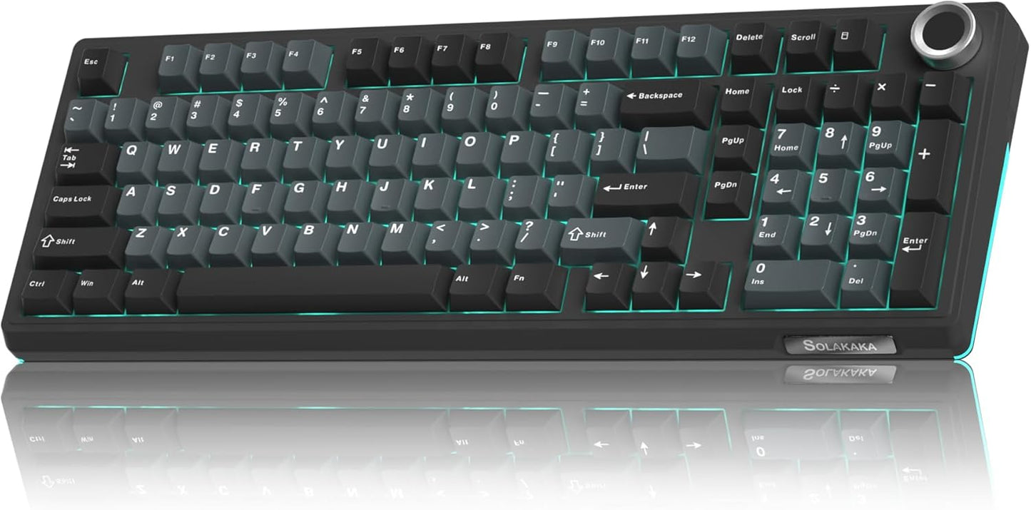 SOLAKAKA KI99 Pro Teclado mecánico inalámbrico con interruptor sile...