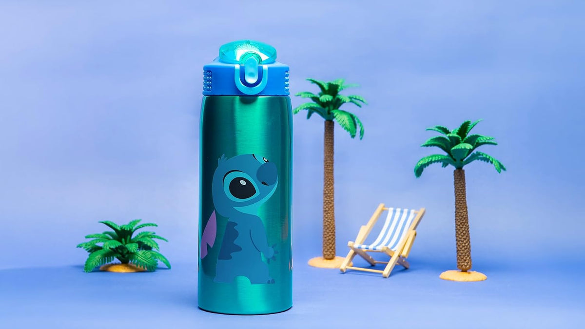 Zak Designs Disney Lilo and Stitch - Botella de agua para viajes y...