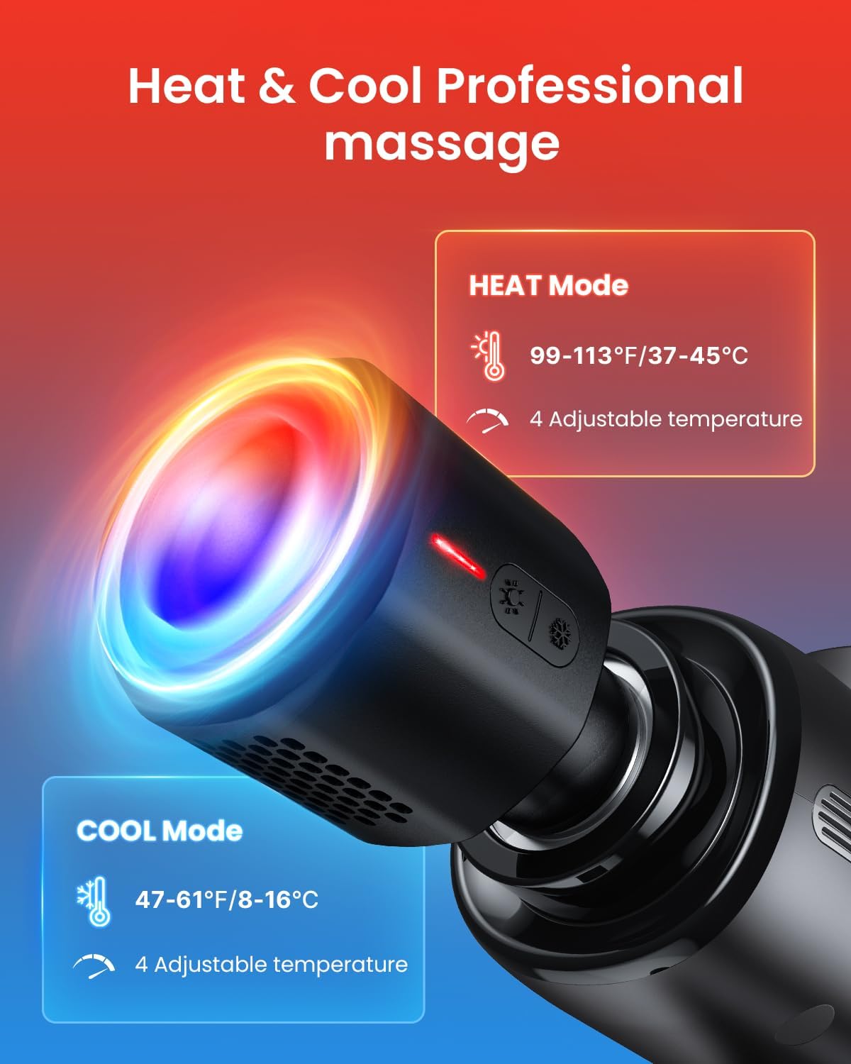 RENPHO Pistola de masaje Thermacool Active Deep Tissue con calor y...