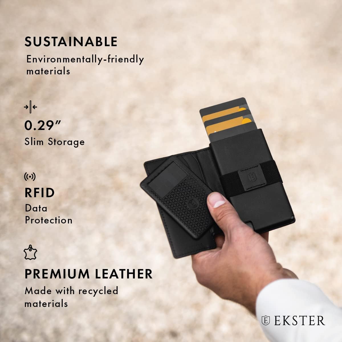 Cartera Ekster Parliament para hombres | Cartera minimalista de cue...