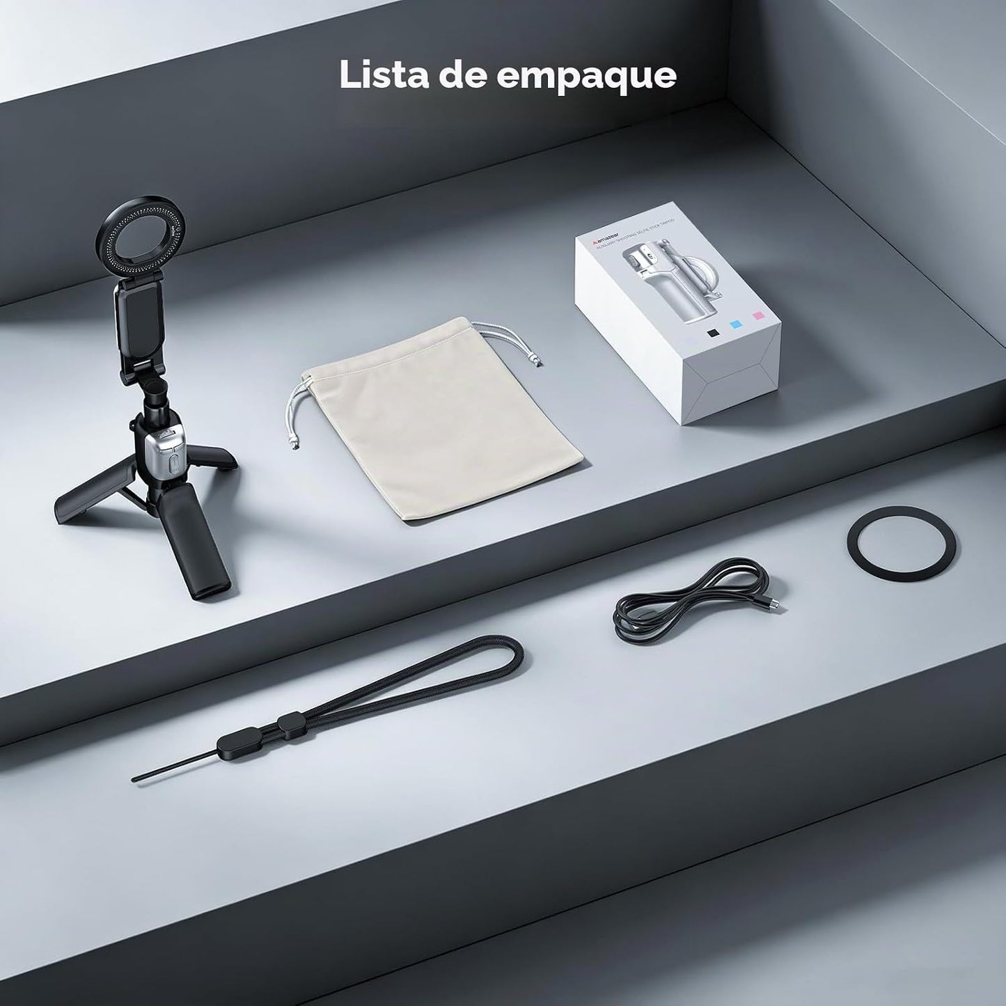 AMAZEAR Agarre para cámara de teléfono con trípode para selfie, acc...