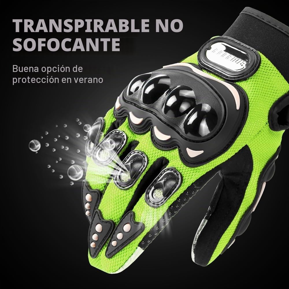 Dirtbike - Guantes para hombre, fibra de poliéster\/carbono, protec...