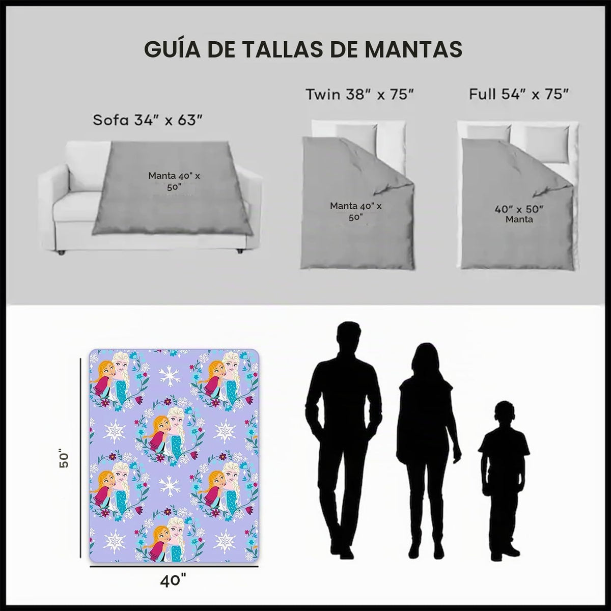 DIsney Juego de manta de Frozen \u2013 Paquete con manta de forro p...