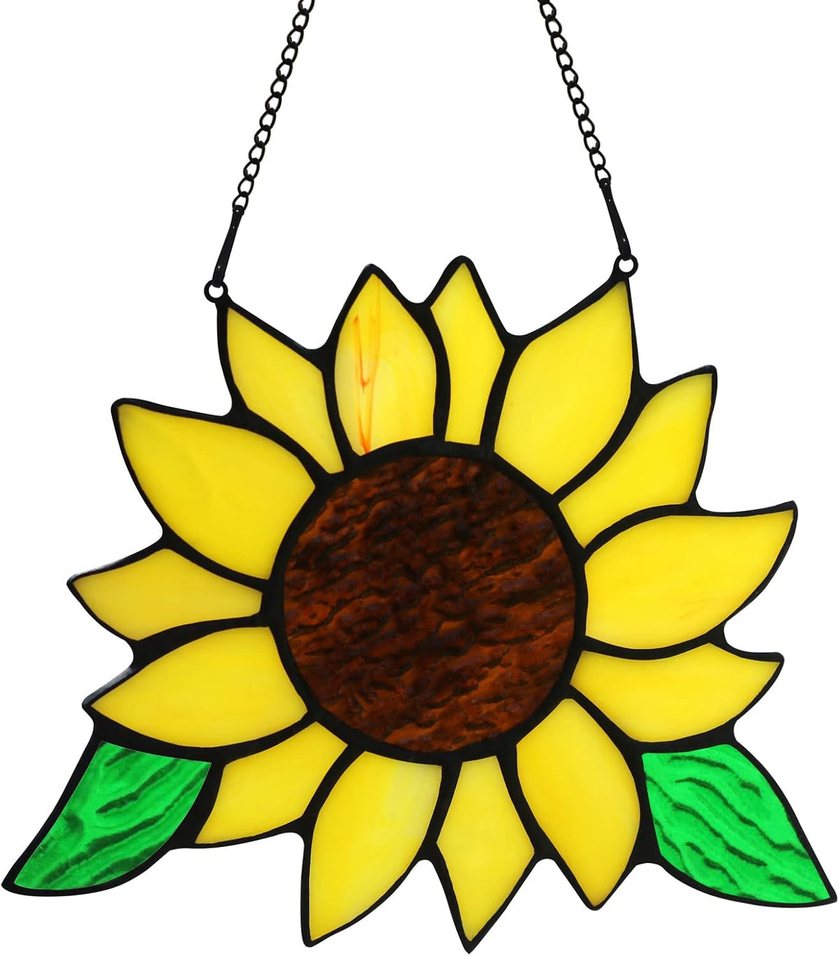 HAOSUM Regalos de Girasoles de Vidrio Emplomado para Colgar en Vent...