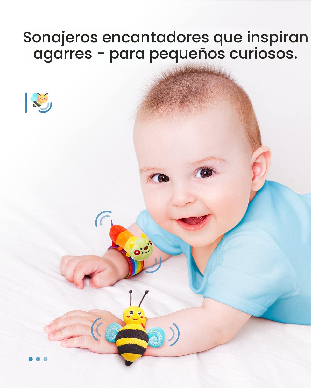Infinno Calcetines con sonajero de muñeca y juego de calcetines con...