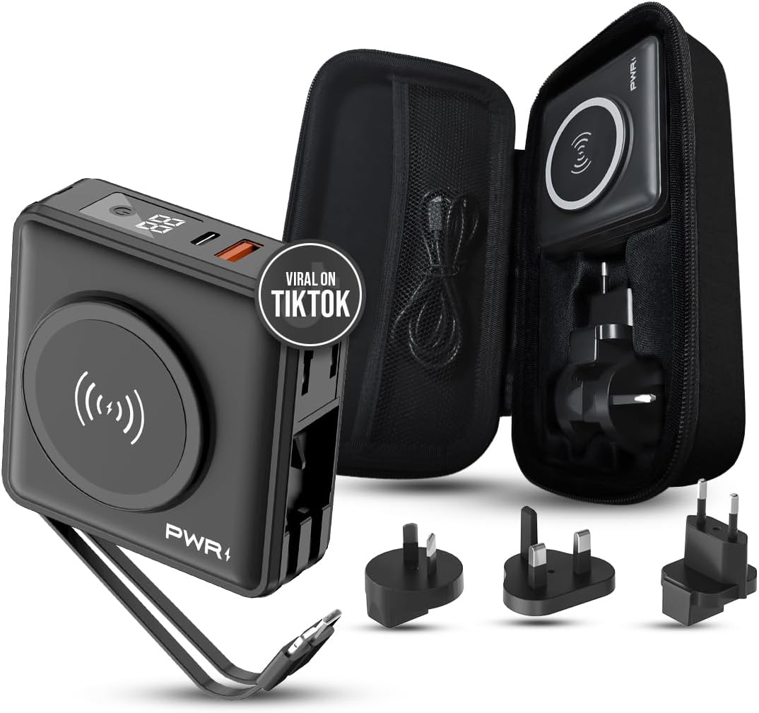 PWRMobile PWR Travel PRO - Banco de energía 5 en 1 con funda inclui...