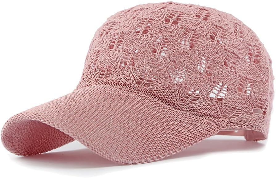 FASHIXD Gorra de béisbol de malla tejida para mujer, gorra de camio...