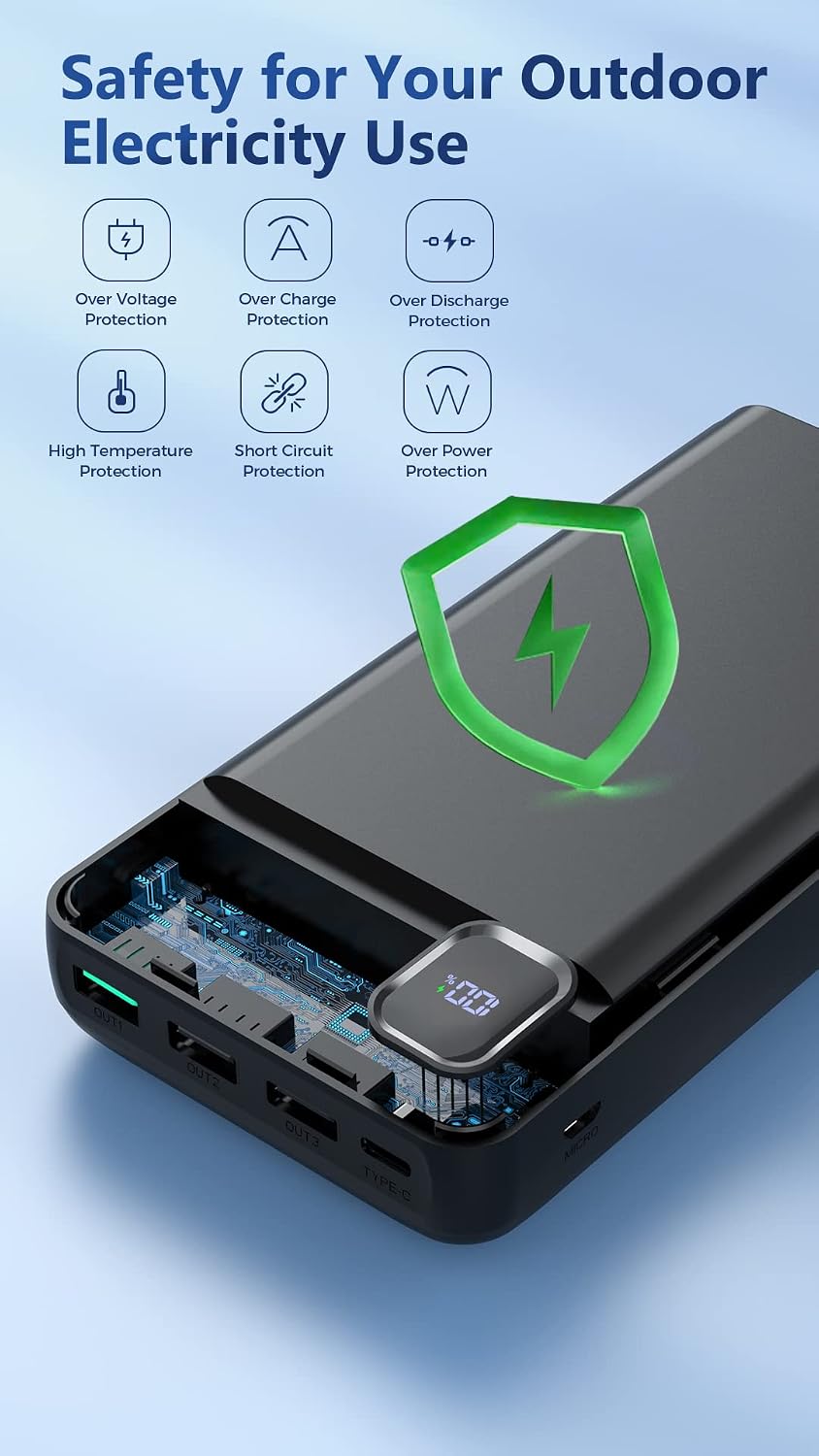 Cargador portátil Power Bank 50000mAh, paquete de baterías de carga...