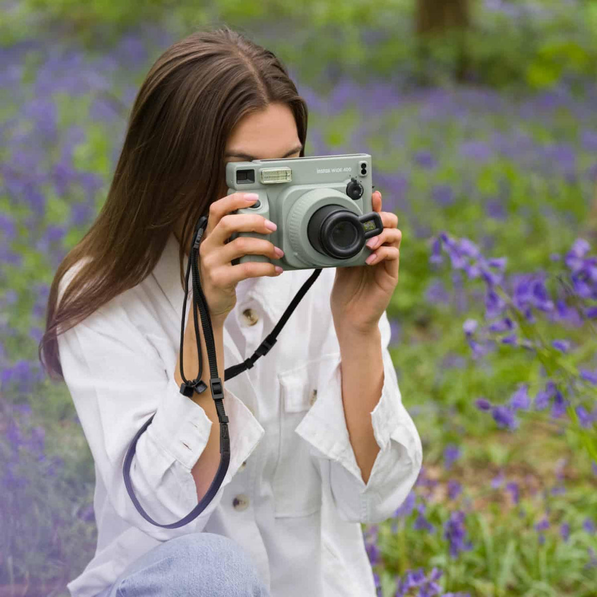 Fujifilm Cámara instantánea Instax Wide 400 (Verde Salvia) + Pelícu...