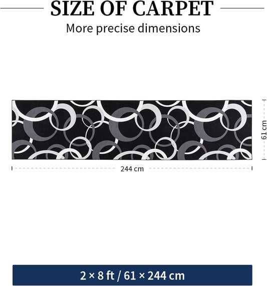 YIHOUSE Alfombra de pasillo lavable de 2 x 8 pies, antideslizante,...