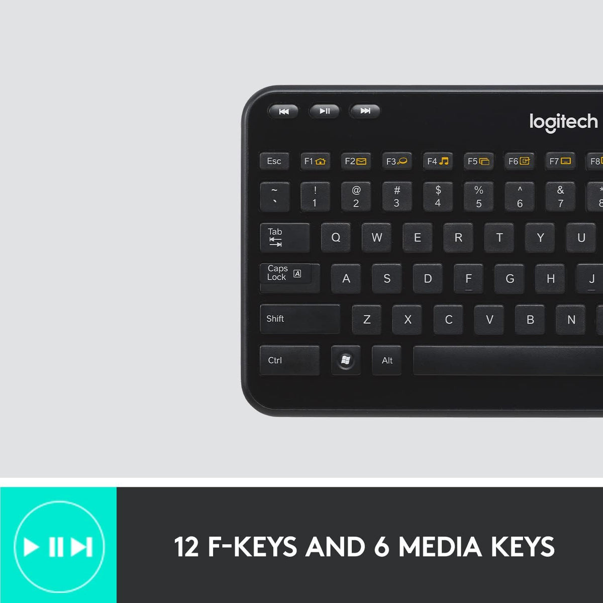 K360 teclado inalámbrico para Windows, negro, Negro Paquete de 10